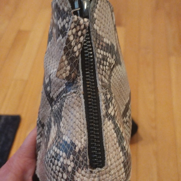 -Dolce Vita Norma leather snake print back zip combat boots - Picture 6 of 10